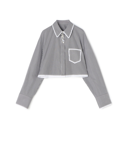 【WEB先行予約】コンパクトプレーンコットン クロップドシャツ