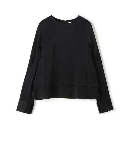 【WEB先行予約】レーヨンウールサテン クルーネックプルオーバー