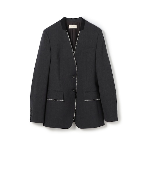 【WEB先行予約】ハードウールオックスフォード ノーカラージャケット