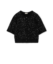 【WEB先行予約】フォックスカシミヤ ハーフスリーブカーディガン