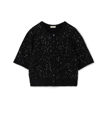 【WEB先行予約】フォックスカシミヤ ハーフスリーブカーディガン