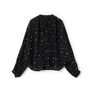 フルーロンエンブロイダリー ボウタイブラウス