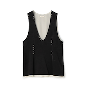 レーヨンウールサテン ノースリーブトップス