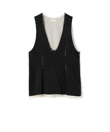 レーヨンウールサテン ノースリーブトップス