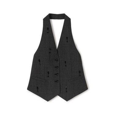 ソフトウールオックスフォード ホルターウエストコート