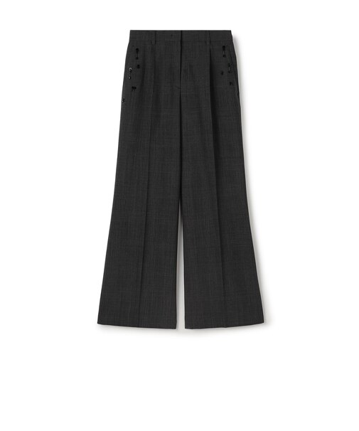 ソフトウールオックスフォード ワンタックパンツ