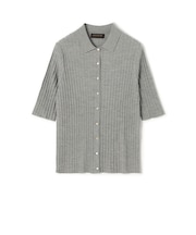 カシミヤシルクリブ ポロカーディガン