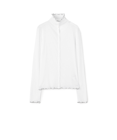 コットンジャージー ビルドネックカーディガン