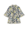 フラワーベッドプリント ネックギャザーブラウス