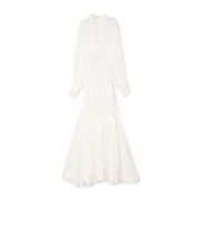 シルクシフォン ラッフルマキシワンピース