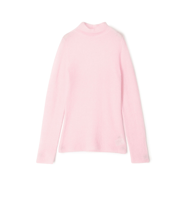 モヘアシアー ハイネックネックニット