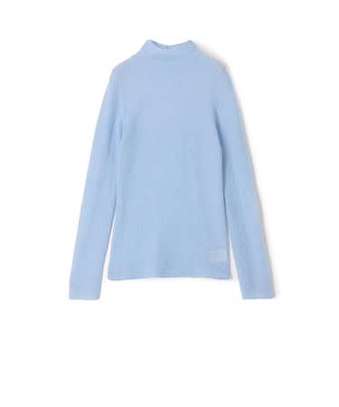 モヘアシアー ハイネックネックニット