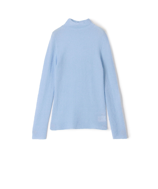 モヘアシアー ハイネックネックニット