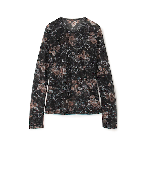 シアープリント クルーネックトップ