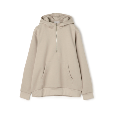 スビンコットン ダンボール ハーフジップ パーカ