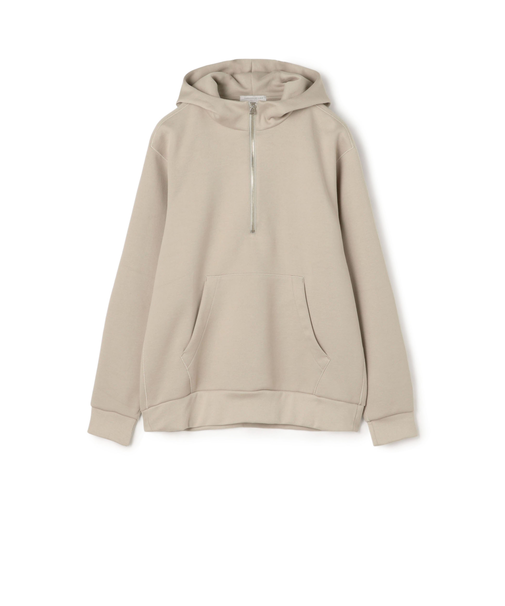 スビンコットン ダンボール ハーフジップ パーカ