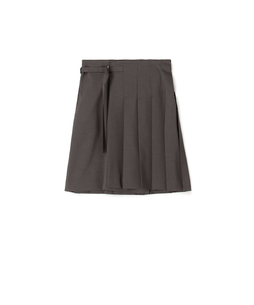ウールライク ラッププリーツスカート