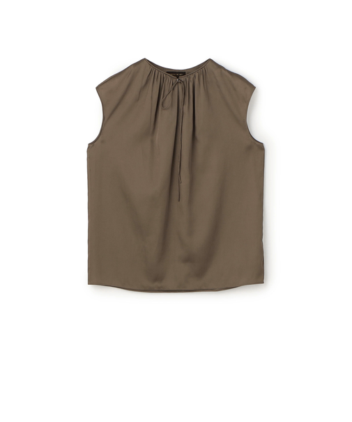 シャイニーシャンブレー スリーブレレスブラウス