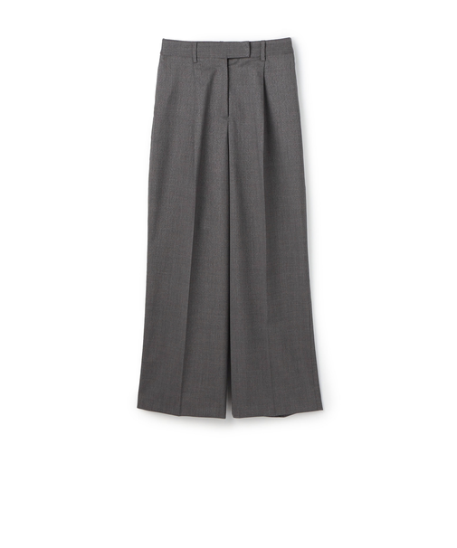 ラメグレー タックワイドパンツ