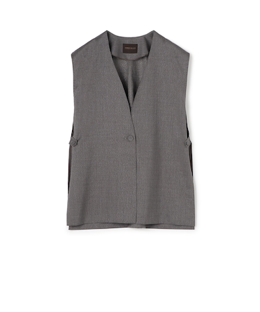 ラメグレー Vネックジレ