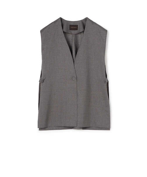 ラメグレー Vネックジレ