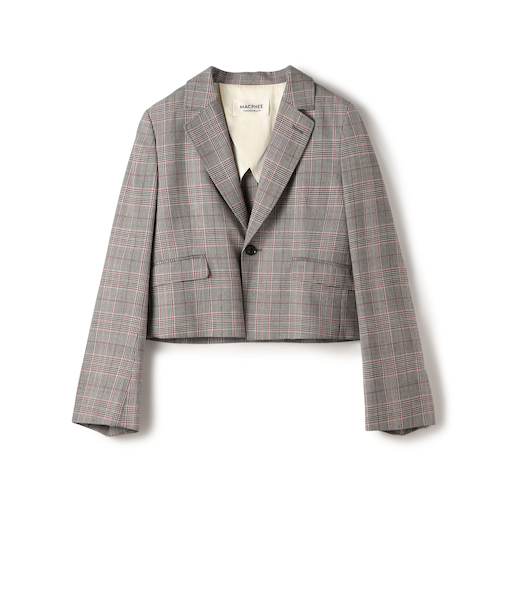 ライトウールチェックシングルブレストジャケット