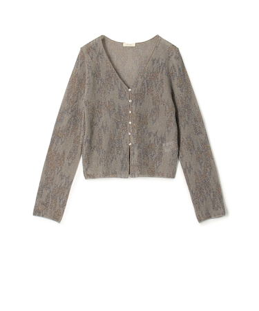 ソフトラメジャカード Vネックカーディガン