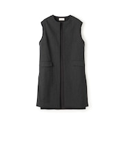【WEB先行予約】ウールファブリックコンビ ロングジレ