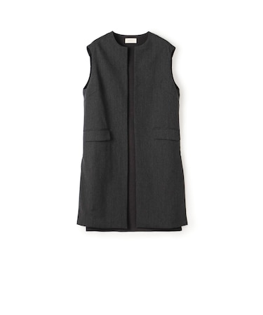 【WEB先行予約】ウールファブリックコンビ ロングジレ