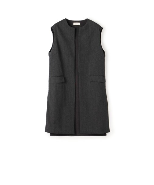 【WEB先行予約】ウールファブリックコンビ ロングジレ