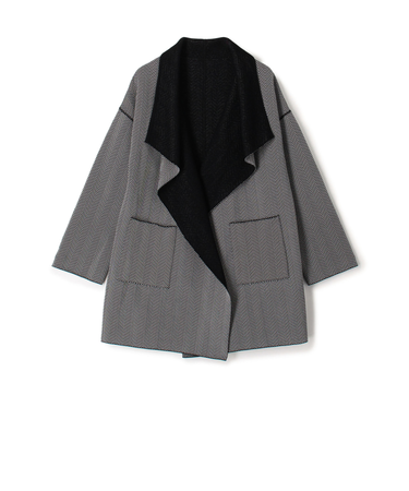 【WEB先行予約】ヘリンボーンダブルフェイス トライアングルカラーコート