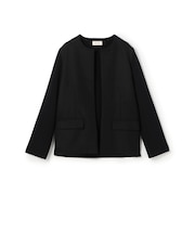 【WEB先行予約】ウールファブリックコンビ クルーネックジャケット