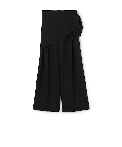 ポリエステルウールストレッチ タックワイドパンツ