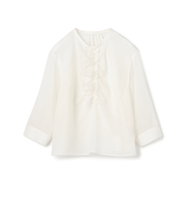 ポリエステルウールボイル フリルブラウス