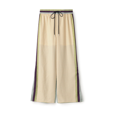 パネルプリント イージーストレートパンツ