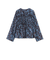 セルロースポリエステルプリント ギャザーブラウス