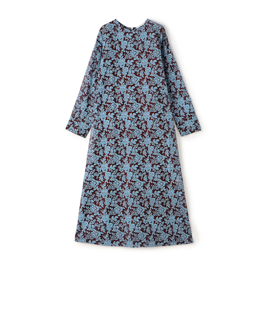 セルロースポリエステルプリント クルーネックワンピース