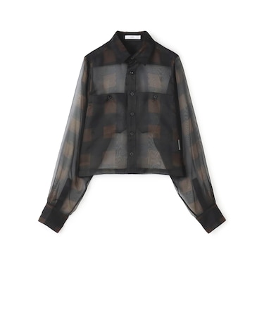 HYKE SHEER PLAID SHIRT