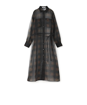 HYKE SHEER PLAID DRESS