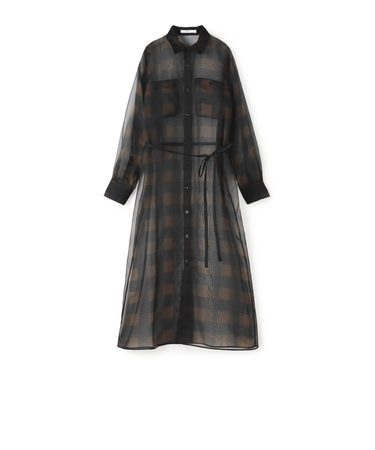 HYKE SHEER PLAID DRESS