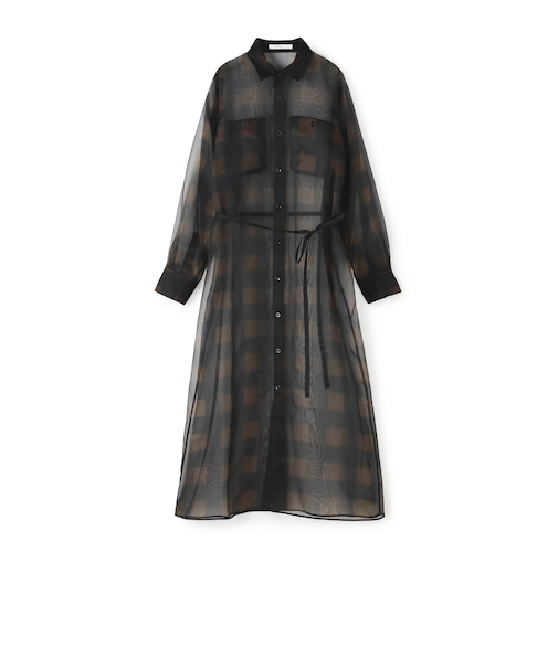 HYKE SHEER PLAID DRESS