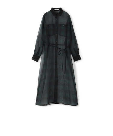 HYKE SHEER PLAID DRESS