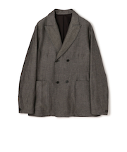 ウールリネンコットン ダブルブレステッド 4Bジャケット