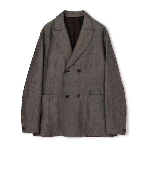 ウールリネンコットン ダブルブレステッド 4Bジャケット