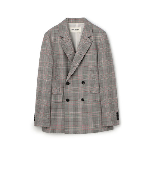 ライトウールチェック ダブルブレストジャケット