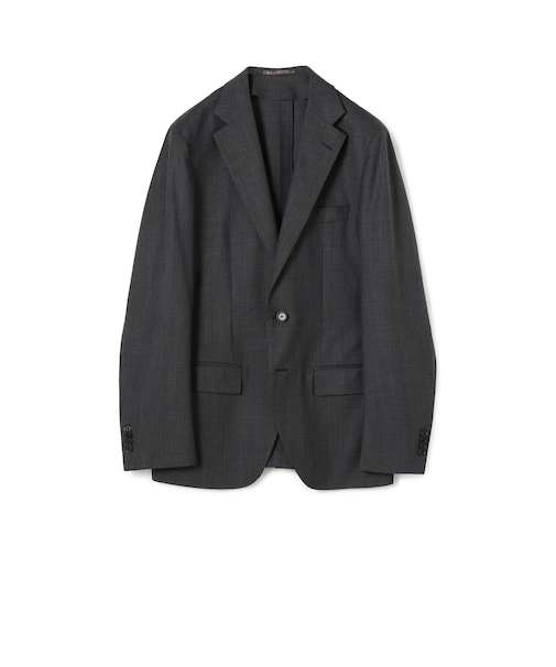 SUPER120’Sウール ストレッチ シングルブレステッド 2Bジャケット