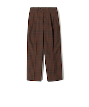 SUPER120’Sウール 2プリーツ ワイドストレート バレルパンツ