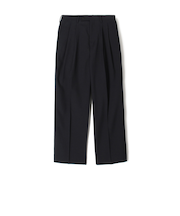 SUPER120’Sウール 2プリーツ ワイドストレート バレルパンツ