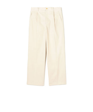 60/3 コットンオックスフォード 1プリーツバレルパンツ