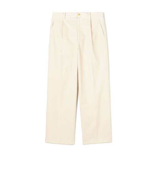 60/3 コットンオックスフォード 1プリーツバレルパンツ